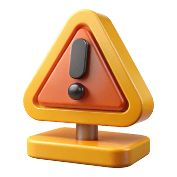3D Render Warning Sign Illustration png