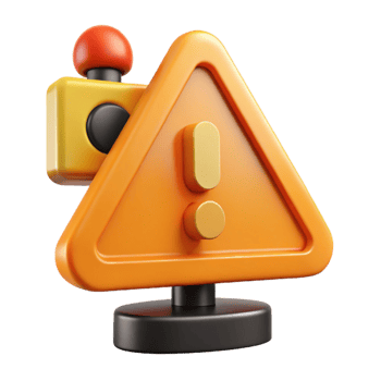 3D Render Alert Sign Illustration png