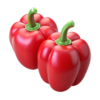 Red Bell Peppers 3D Render png