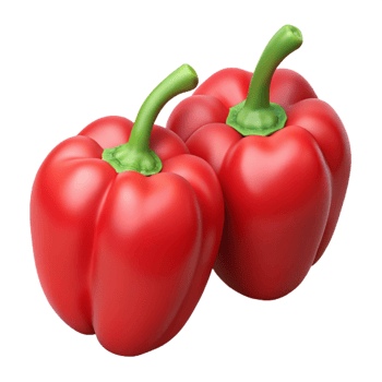 Vibrant Red Bell Peppers 3D Illustration png
