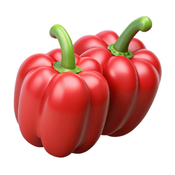 3D Render of Two Red Bell Peppers png