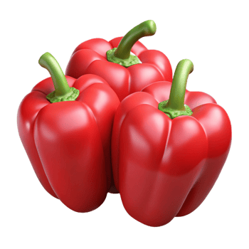 3D Render of Red Bell Peppers png
