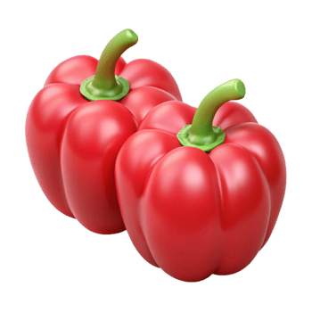 3D Render Two Red Bell Peppers png