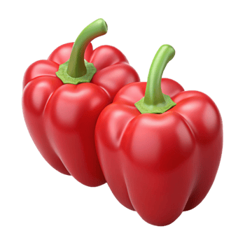 Red Bell Peppers 3D Render png