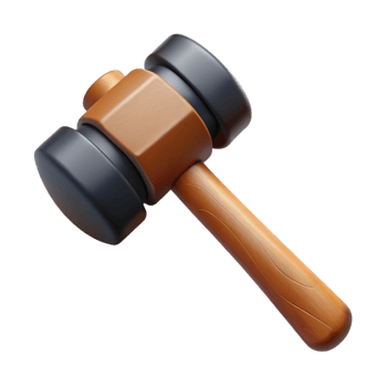 3D Render Wooden Gavel Illustration png