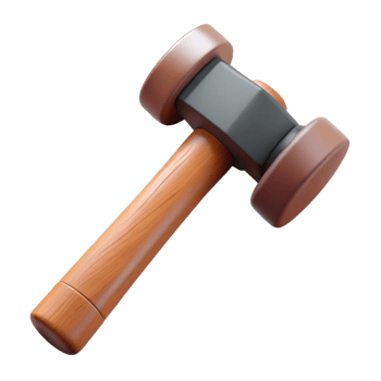 Wooden Hammer 3D Illustration png