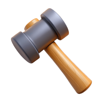 3D Hammer Illustration Wooden Handle, Metal Head png