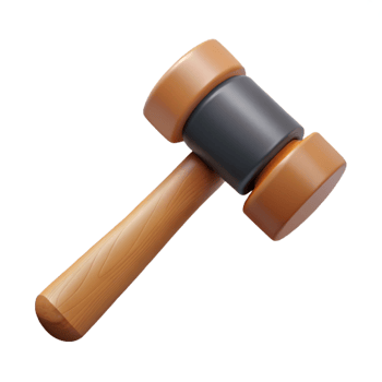 Wooden Gavel 3D Render Illustration png