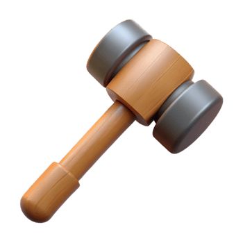 3D Wooden Gavel Illustration png