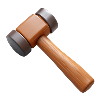 Wooden Hammer 3D Render png