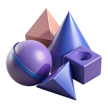 3D Render Geometric Shapes Abstract Background png