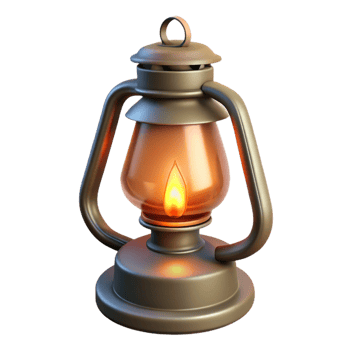 3D Model of Antique Oil Lantern png