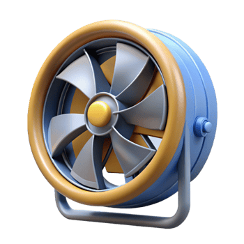 3D Render of a Small Desk Fan png