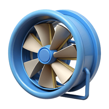 Blue 3D Fan Illustration png