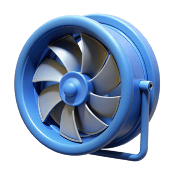 Blue 3D Fan Illustration png