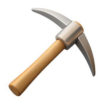 3D Illustration Wooden Pickaxe Mining Tool png