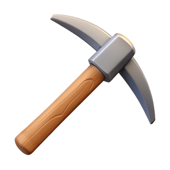 3D Model Pickaxe Mining Tool Illustration png
