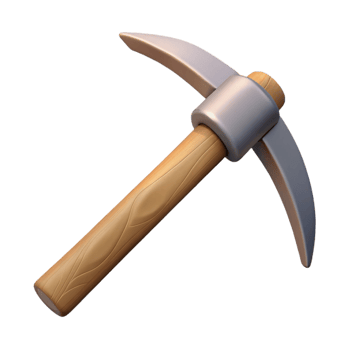 3D Cartoon Pickaxe Illustration png
