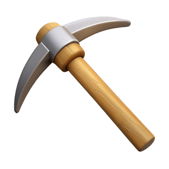 3D Model Pickaxe Wooden Handle Mining Tool png