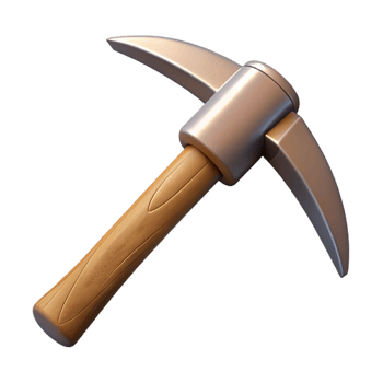 3D Model Pickaxe Wood Handle Mining Tool png