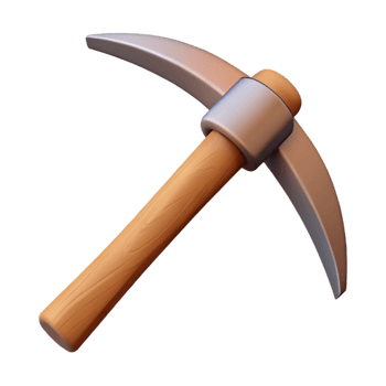 3D Model Pickaxe Wood Handle Mining Tool png