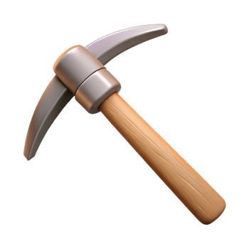 3D Render Pickaxe Illustration png