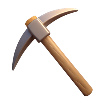 3D Render Pickaxe Mining Tool png