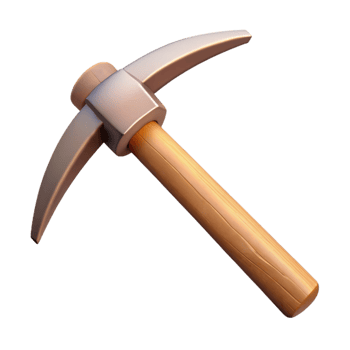 3D Render Pickaxe Mining Tool png