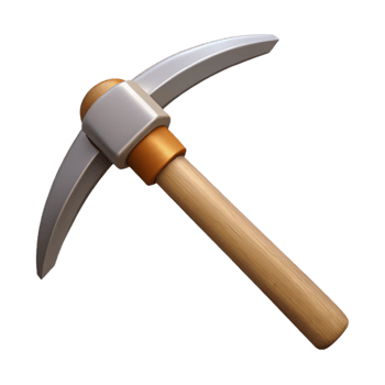 3D Render Pickaxe Illustration png