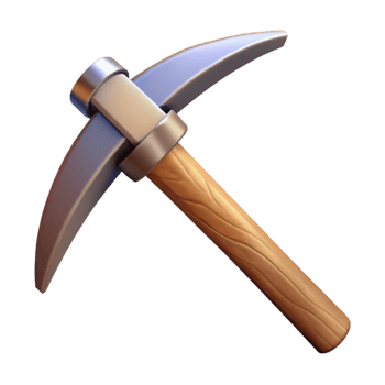 3D Model Pickaxe Mining Tool Illustration png