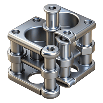 3D Render Metallic Industrial Parts png