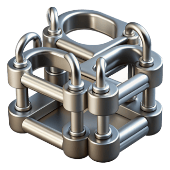 3D Render Metallic Industrial Structure png