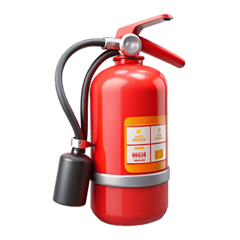 3D Render Red Fire Extinguisher Safety Equipment png