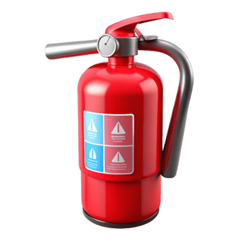 3D Render Red Fire Extinguisher Safety Illustration png