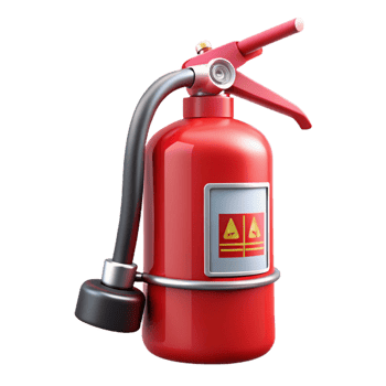 3D Render Red Fire Extinguisher png