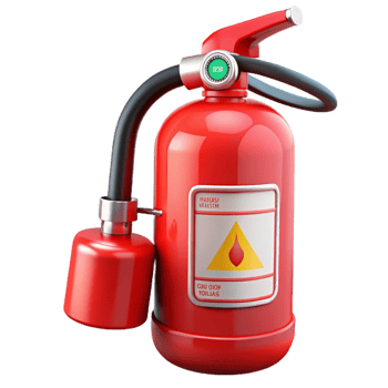 3D Render Red Fire Extinguisher png