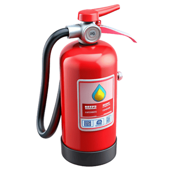 3D Render Red Fire Extinguisher Safety Equipment png