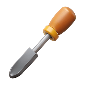 3D Render of a Cartoon Trowel png