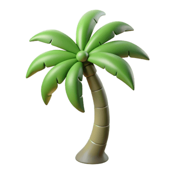 3D Cartoon Palm Tree Illustration png