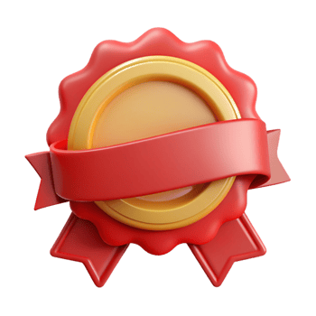 Red and Gold 3D Award Seal Illustration png