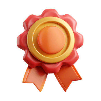 3D Render Award Badge Seal Illustration png