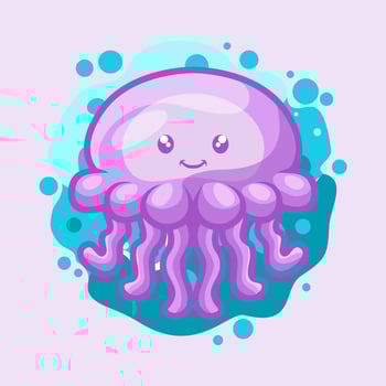 Cute Jellyfish Mascot Illustration Great for your brand business vector