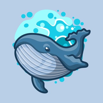 Cute Whale Mascot Illustration great for your brand business vector