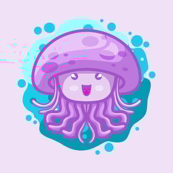 Cute Funny Jellyfish Mascot Illustration Great for your brand business vector