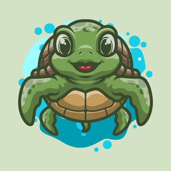 Cute Funny Turtle Mascot Illustration Great for your brand business vector