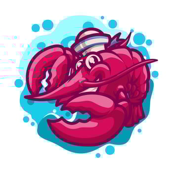 Cute Sailor Lobster Mascot Illustration great for your brand business vector