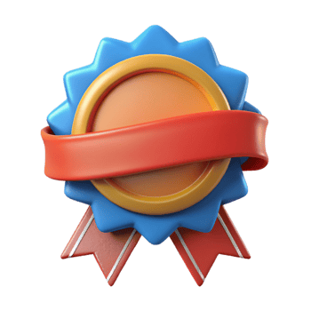 3D Render Cartoon Award Badge Illustration png