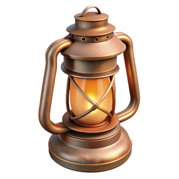 3D Render Antique Oil Lamp Illustration png