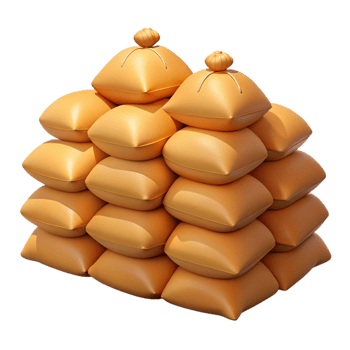 3D Render Stack of Golden Sacks png