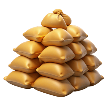 Golden Pillows Pyramid 3D Illustration png